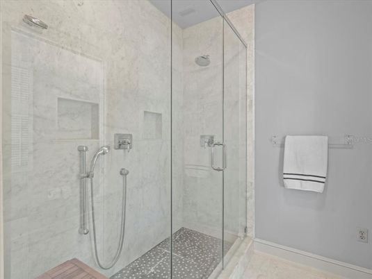 Bathroom, Glass Shower, Interior, Marble Walls