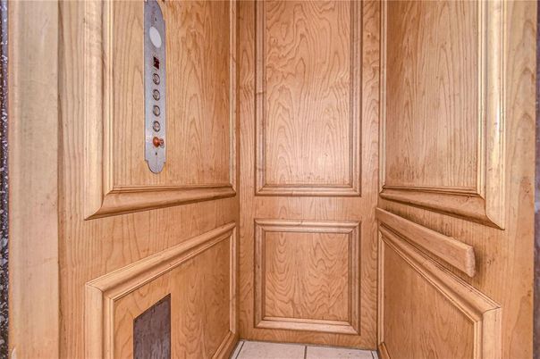Elevator, Interior, Wooden Walls