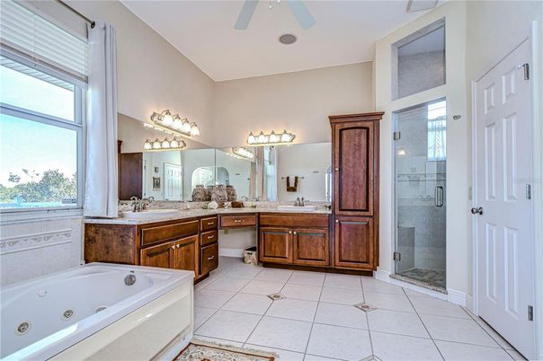 Bathroom, Dual Sink Vanities, Glass Shower, Interior