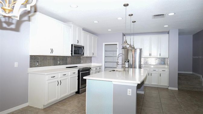 Interior, Kitchen, Pendant Lights, Recessed Lighting, Stainless Steel Appliances