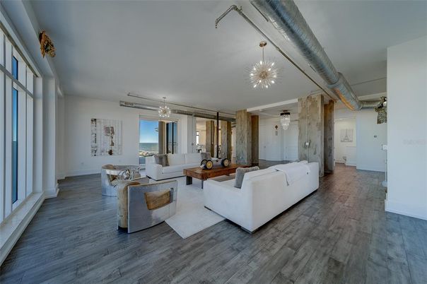 Chandelier, Interior, Living room, Wood Texture Flooring