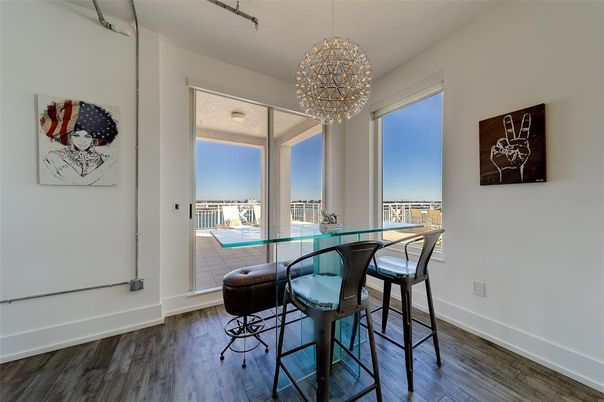 Chandelier, Dining room, Interior, Pendant Lights, Wood Texture Flooring