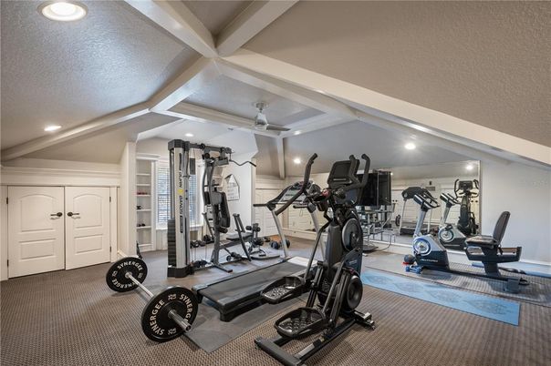 Fitness Equipment, Gym, Interior, Recessed Lighting