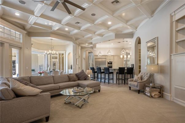 Chandelier, Dining room, Interior, Kitchen, Living room, Pendant Lights, Recessed Lighting