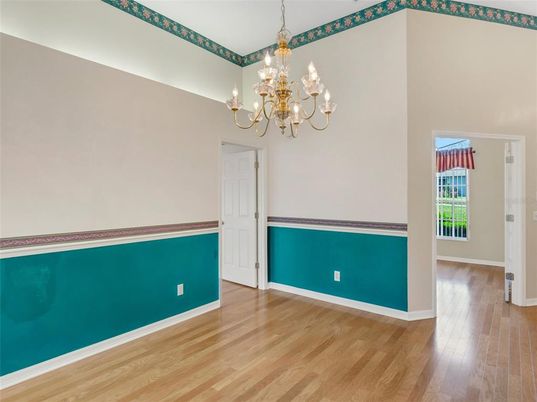 Chandelier, Empty room, Interior, Wood Texture Flooring