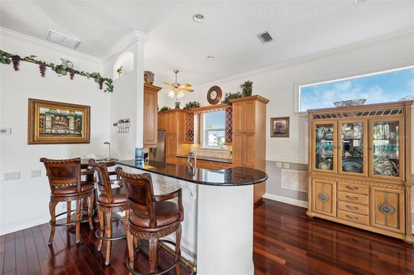 Interior, Kitchen, Recessed Lighting, Wood Texture Flooring