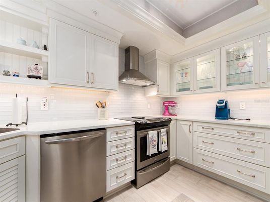 Interior, Kitchen, Stainless Steel Appliances, Wood Texture Flooring