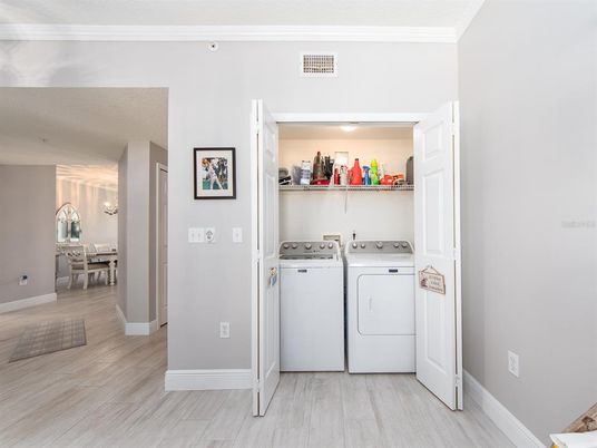 Interior, Utility Closets, Washer, Wood Texture Flooring