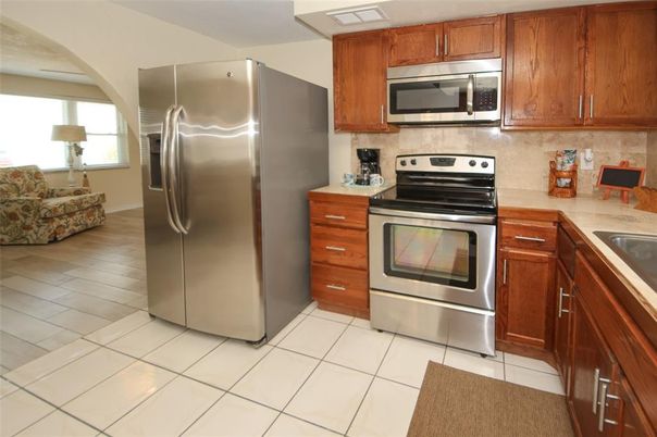 Interior, Kitchen, Stainless Steel Appliances, Wood Texture Flooring