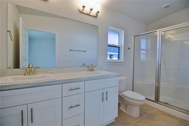 Bathroom, Dual Sink Vanities, Glass Shower, Interior