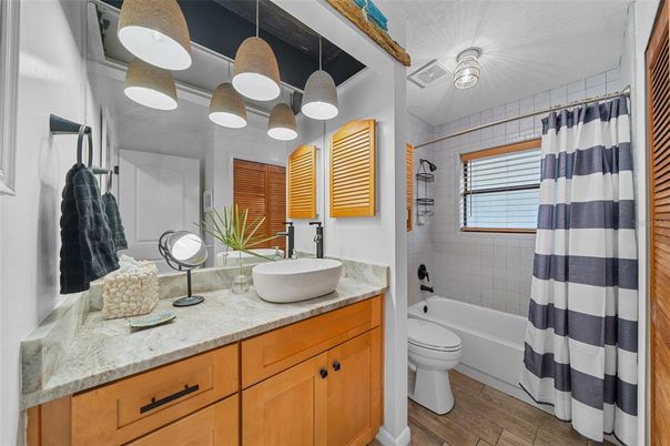 Bathroom, Dual Sink Vanities, Interior, Wood Texture Flooring