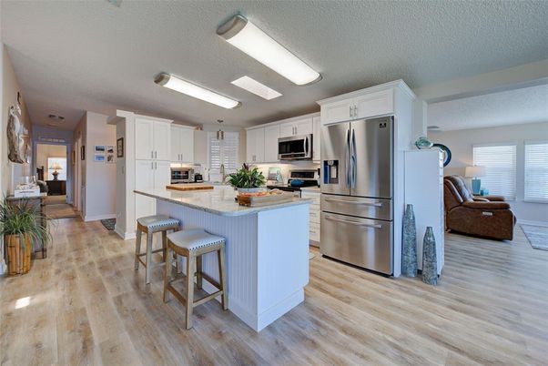 Interior, Kitchen, Stainless Steel Appliances, Wood Texture Flooring