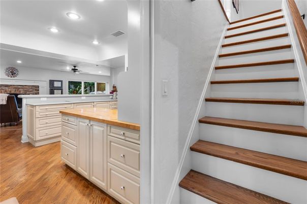 Interior, Kitchen, Recessed Lighting, Wood Texture Flooring