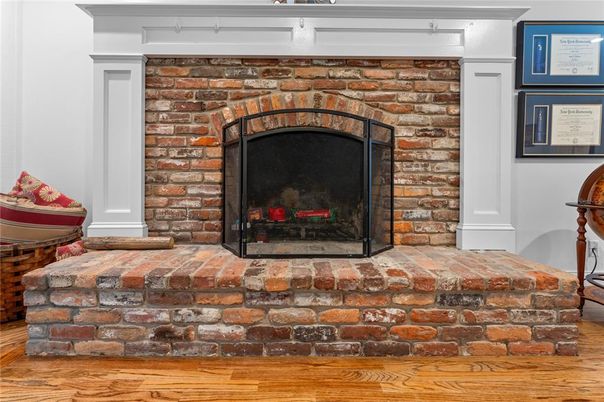 Fireplace, Interior, Stone Walls, Wood Texture Flooring