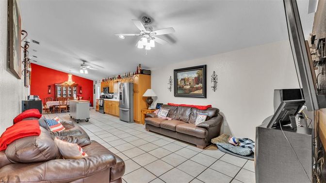 Dining room, Interior, Kitchen, Living room, Stainless Steel Appliances
