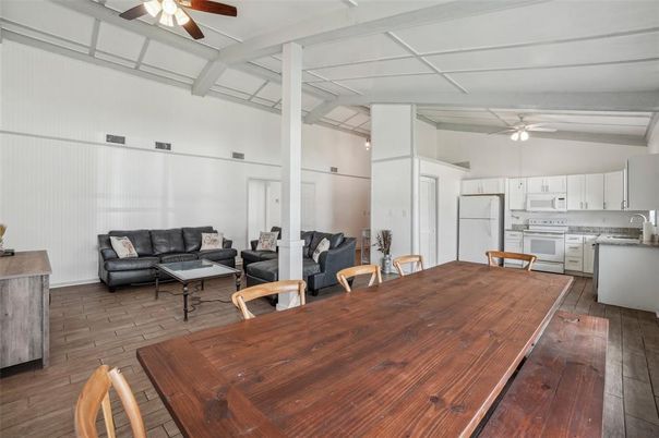 Dining room, Interior, Kitchen, Living room, Wood Texture Flooring