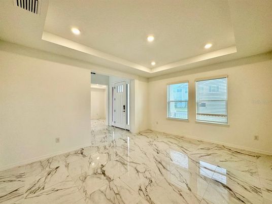 Empty room, Interior, Marble, Recessed Lighting