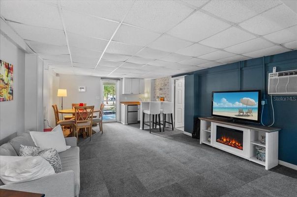 Dining room, Fireplace, Interior, Kitchen, Living room