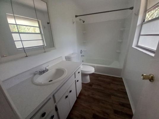 Bathroom, Dual Sink Vanities, Interior, Wood Texture Flooring