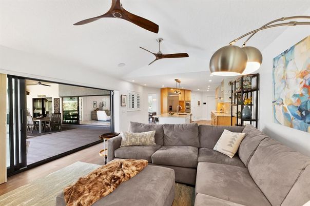 Dining room, Interior, Kitchen, Living room, Pendant Lights, Recessed Lighting, Wood Texture Flooring