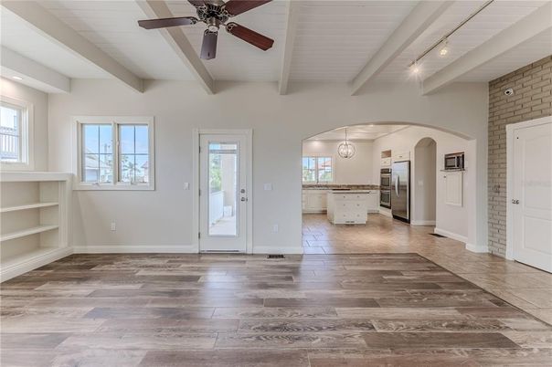 Interior, Kitchen, Stainless Steel Appliances, Wood Texture Flooring