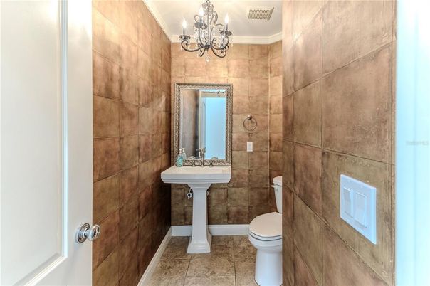 Bathroom, Chandelier, Interior