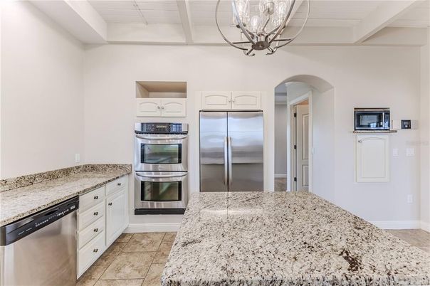 Chandelier, Interior, Kitchen, Stainless Steel Appliances