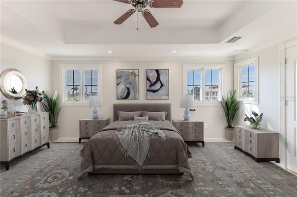 Bedroom, Interior, Recessed Lighting