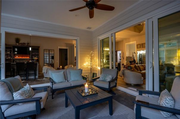 Dining room, Interior, Living room, Pendant Lights, Wood Texture Flooring