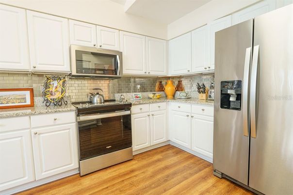 Interior, Kitchen, Stainless Steel Appliances, Wood Texture Flooring