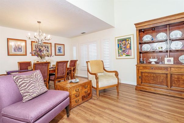 Chandelier, Dining room, Interior, Wood Texture Flooring