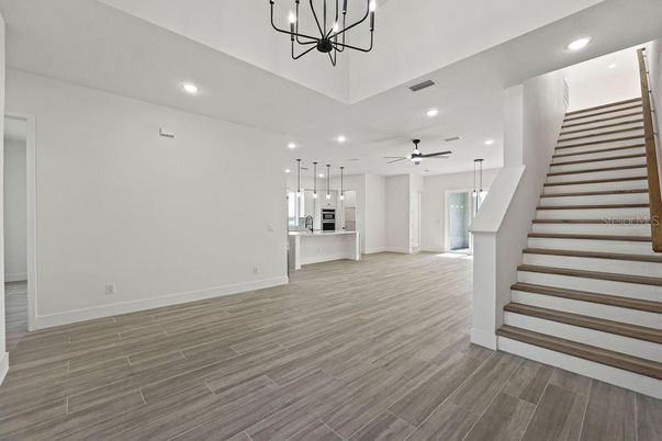 Interior, Pendant Lights, Recessed Lighting, Wood Texture Flooring