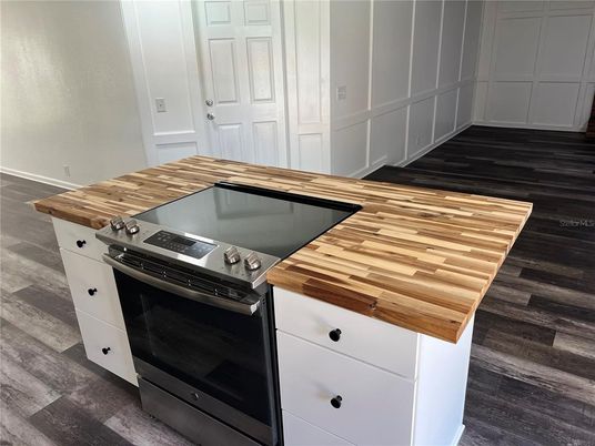 Interior, Kitchen, Stainless Steel Appliances, Wood Texture Flooring