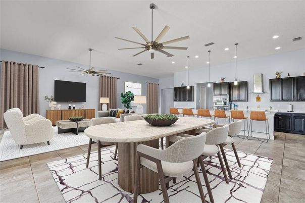 Dining room, Interior, Kitchen, Living room, Pendant Lights, Recessed Lighting