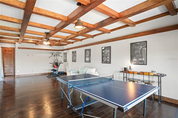 Game Room, Interior, Wooden Beams, Wood Texture Flooring
