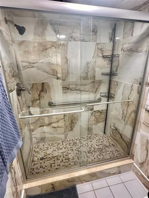 Bathroom, Glass Shower, Interior, Marble Walls