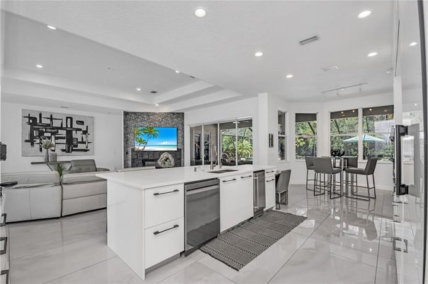Dining room, Interior, Kitchen, Living room, Recessed Lighting, Stainless Steel Appliances