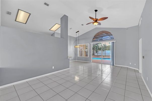 Chandelier, Empty room, Interior