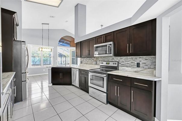 Interior, Kitchen, Pendant Lights, Stainless Steel Appliances