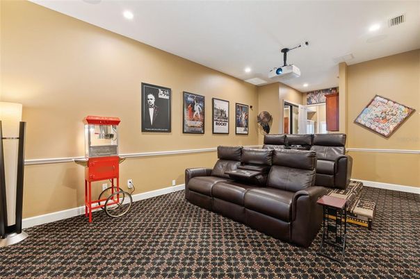 Home Theatre Room, Interior, Projection Screen, Recessed Lighting, Theatre Room