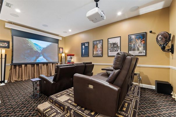 Home Theatre Room, Interior, Projection Screen, Recessed Lighting, Theatre Room