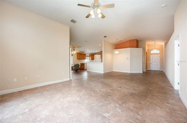 Empty room, Interior, Kitchen, Pendant Lights, Recessed Lighting