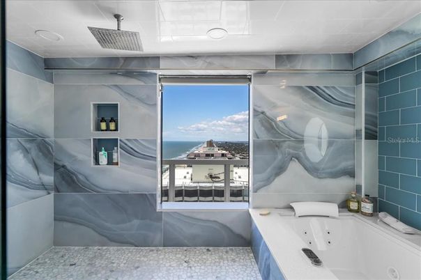 Bathroom, Interior, Marble Walls, Water