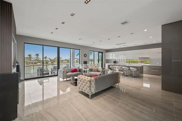 Interior, Kitchen, Living room, Pendant Lights, Recessed Lighting