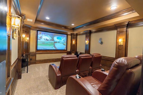 Home Theatre Room, Interior, Projection Screen, Recessed Lighting, Theatre Room