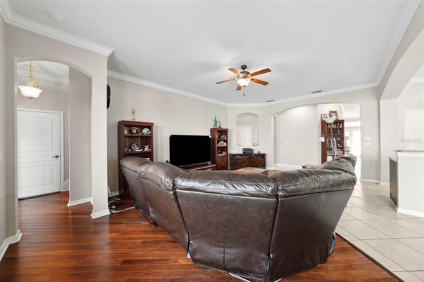 Interior, Living room, Pendant Lights, Wood Texture Flooring