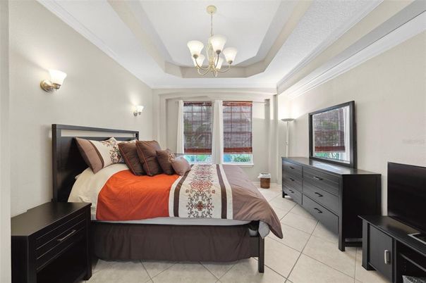 Bedroom, Chandelier, Interior