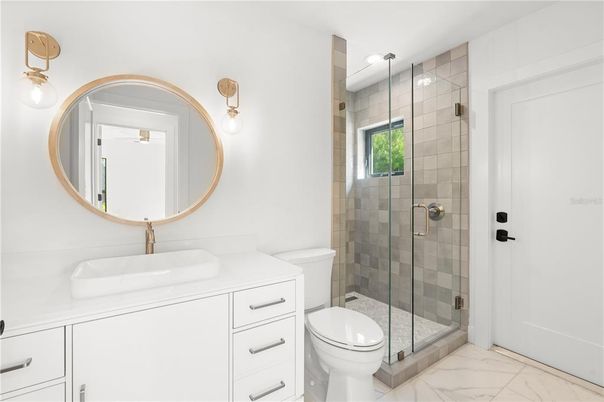 Bathroom, Glass Shower, Interior, Marble