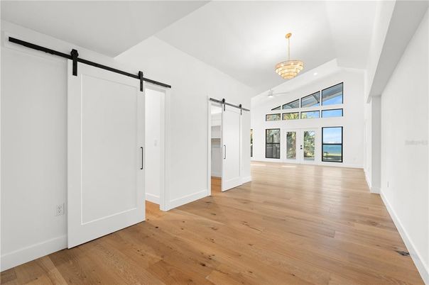 Chandelier, Empty room, Interior, Pendant Lights, Wood Texture Flooring
