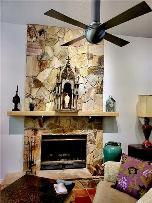 Fireplace, Interior, Stone Walls